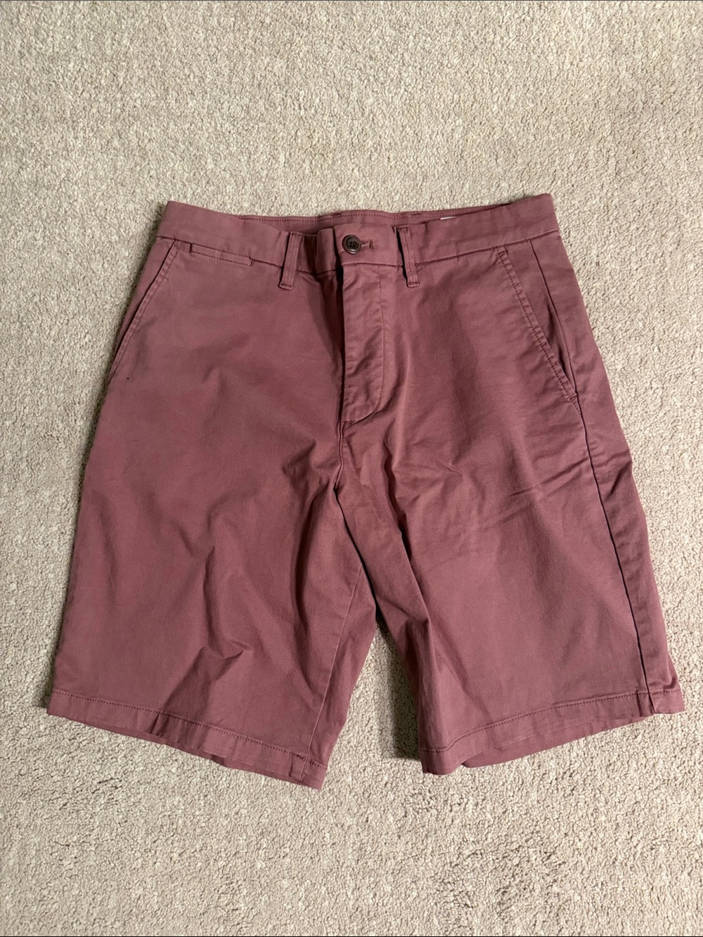 Men's Flat Front Cotton Shorts in Dusty Rose